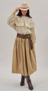 Ditsy Floral Ruffle Yoke Prairie Blouse in Ivory - Women's Blankets | Urban Daizy