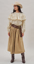 Ditsy Floral Ruffle Yoke Prairie Blouse in Ivory - Women's Blankets | Urban Daizy