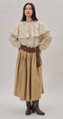 Ditsy Floral Ruffle Yoke Prairie Blouse in Ivory - Women's Blankets | Urban Daizy