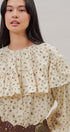 Ditsy Floral Ruffle Yoke Prairie Blouse in Ivory - Women's Blankets | Urban Daizy