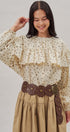Ditsy Floral Ruffle Yoke Prairie Blouse in Ivory - Women's Blankets | Urban Daizy