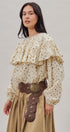 Ditsy Floral Ruffle Yoke Prairie Blouse in Ivory - Women's Blankets | Urban Daizy