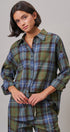 Plaid Cotton Button-Down Collared Shirt in Green - Women's Shirts & Blouses | Urban Daizy