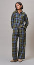 Plaid Cotton Button-Down Collared Shirt in Green - Women's Shirts & Blouses | Urban Daizy