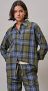 Plaid Cotton Button-Down Collared Shirt in Green - Women's Shirts & Blouses | Urban Daizy
