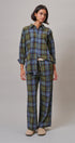 Plaid Cotton Button-Down Collared Shirt in Green - Women's Shirts & Blouses | Urban Daizy