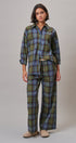 Plaid Cotton Button-Down Collared Shirt in Green - Women's Shirts & Blouses | Urban Daizy