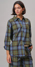 Plaid Cotton Button-Down Collared Shirt in Green - Women's Shirts & Blouses | Urban Daizy