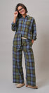 Plaid Cotton Button-Down Collared Shirt in Green - Women's Shirts & Blouses | Urban Daizy
