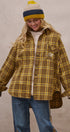 Oversized Plaid Flannel Button Down Shacket in Mustard - Women's Shirts & Blouses | Urban Daizy