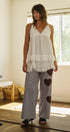 Sunday Soft Lace Babydoll Tank in Ivory - Women's Tunics | Urban Daizy