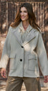 Wool Blend Knit Coat with Zip Hood in Ivory - Women's Coats | Urban Daizy