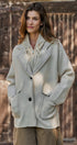 Wool Blend Knit Coat with Zip Hood in Ivory - Women's Coats | Urban Daizy