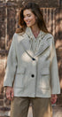 Wool Blend Knit Coat with Zip Hood in Ivory - Women's Coats | Urban Daizy