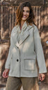 Wool Blend Knit Coat with Zip Hood in Ivory - Women's Coats | Urban Daizy