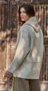Wool Blend Knit Coat with Zip Hood in Ivory - Women's Coats | Urban Daizy