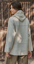 Wool Blend Knit Coat with Zip Hood in Ivory - Women's Coats | Urban Daizy