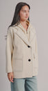 Wool Blend Knit Coat with Zip Hood in Ivory - Women's Coats | Urban Daizy