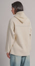 Wool Blend Knit Coat with Zip Hood in Ivory - Women's Coats | Urban Daizy