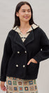 Double Breasted Pea Coat in Black - Women's Coats | Urban Daizy