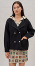Double Breasted Pea Coat in Black - Women's Coats | Urban Daizy