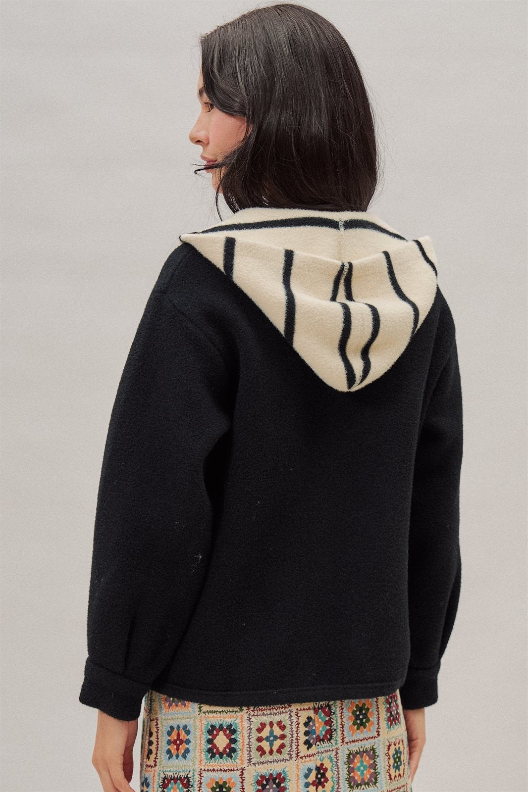 Double Breasted Pea Coat in Black - Women's Coats | Urban Daizy