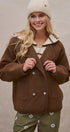 Double Breasted Pea Coat in Brown - Women's Coats | Urban Daizy