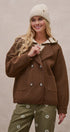 Double Breasted Pea Coat in Brown - Women's Coats | Urban Daizy