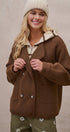 Double Breasted Pea Coat in Brown - Women's Coats | Urban Daizy