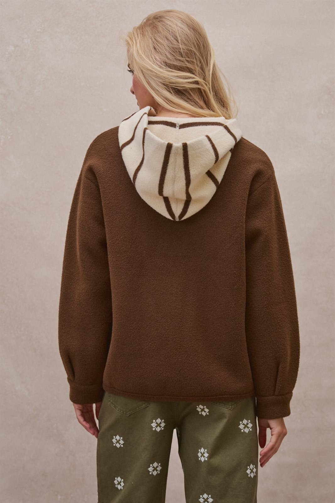 Double Breasted Pea Coat in Brown - Women's Coats | Urban Daizy