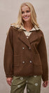 Double Breasted Pea Coat in Brown - Women's Coats | Urban Daizy