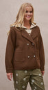 Double Breasted Pea Coat in Brown - Women's Coats | Urban Daizy