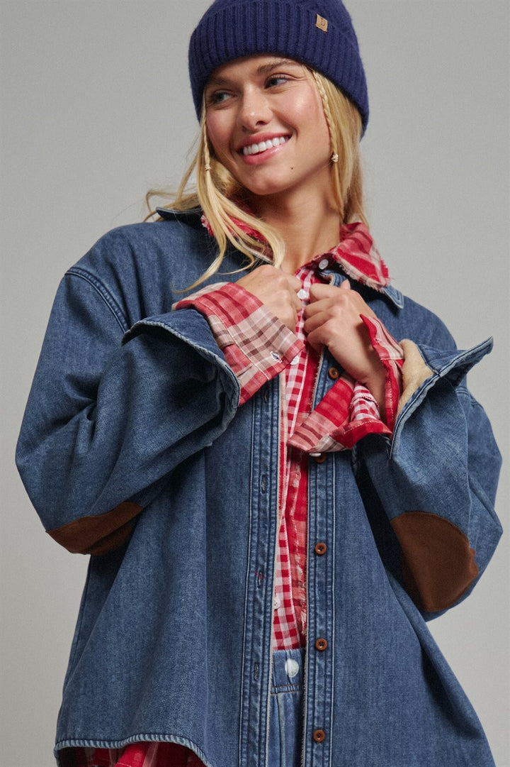Classic Button-Up Denim Jacket in Denim - Women's Denim Jackets | Urban Daizy