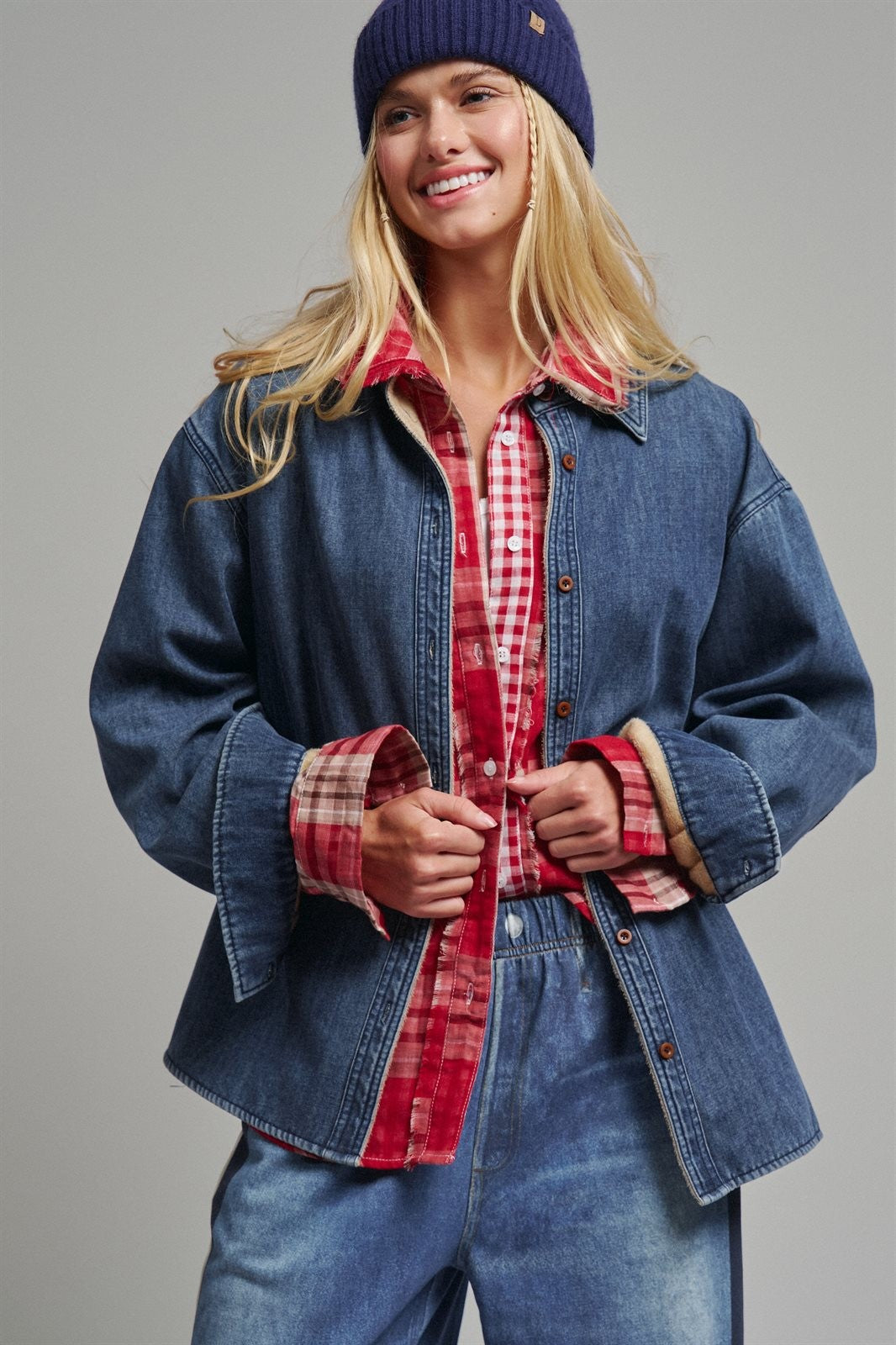 Classic Button-Up Denim Jacket in Denim - Women's Denim Jackets | Urban Daizy