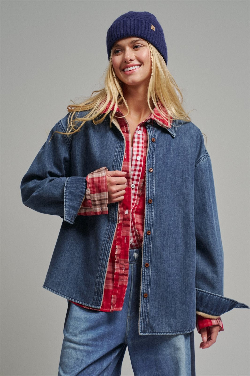 Classic Button-Up Denim Jacket in Denim - Women's Denim Jackets | Urban Daizy