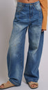 Retro Fade Wide-Leg Barrel Jeans in Denim - Women's Denim | Urban Daizy