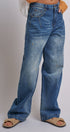Retro Fade Wide-Leg Barrel Jeans in Denim - Women's Denim | Urban Daizy