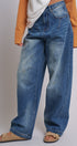Retro Fade Wide-Leg Barrel Jeans in Denim - Women's Denim | Urban Daizy