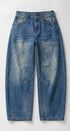 Retro Fade Wide-Leg Barrel Jeans in Denim - Women's Denim | Urban Daizy