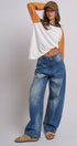 Retro Fade Wide-Leg Barrel Jeans in Orange - Women's Denim | Urban Daizy