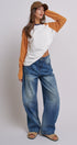Retro Fade Wide-Leg Barrel Jeans in White - Women's Denim | Urban Daizy