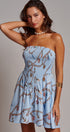 Rope Print Smocked Strapless Mini Dress in Blue - Women's Dresses | Urban Daizy