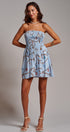 Rope Print Smocked Strapless Mini Dress in Blue - Women's Dresses | Urban Daizy