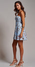 Rope Print Smocked Strapless Mini Dress in Blue - Women's Dresses | Urban Daizy