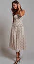 Smocked Polka Dot Halter Midi Dress in Ivory - Women's Dresses | Urban Daizy