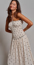 Smocked Polka Dot Halter Midi Dress in Ivory - Women's Dresses | Urban Daizy