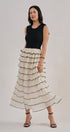 Contrast Trim Tiered Ruffle Maxi Dress in Black - Women's Cocktail Dresses | Urban Daizy