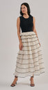 Contrast Trim Tiered Ruffle Maxi Dress in Black - Women's Cocktail Dresses | Urban Daizy
