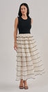 Contrast Trim Tiered Ruffle Maxi Dress in Black - Women's Cocktail Dresses | Urban Daizy