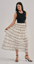 Contrast Trim Tiered Ruffle Maxi Dress in Black - Women's Cocktail Dresses | Urban Daizy